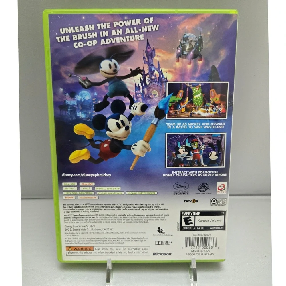 Disney Epic Mickey 2 The Power of Two - Xbox 360 - Complete CIB W/ Manual Tested